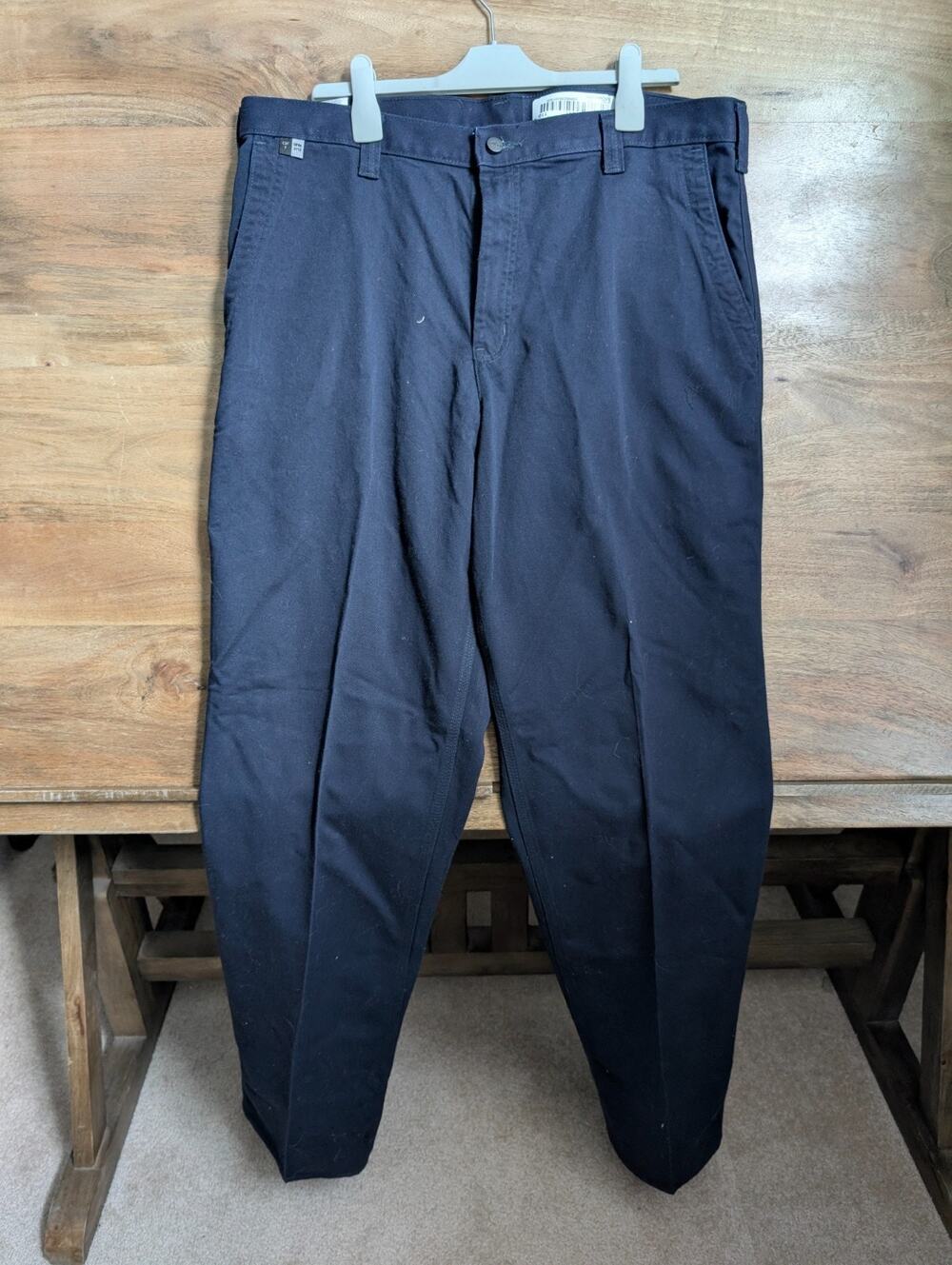 Carhartt FR Pants Mens 38x40 Navy Blue Twill Workwear Straight Cat 2 NFPA 2112